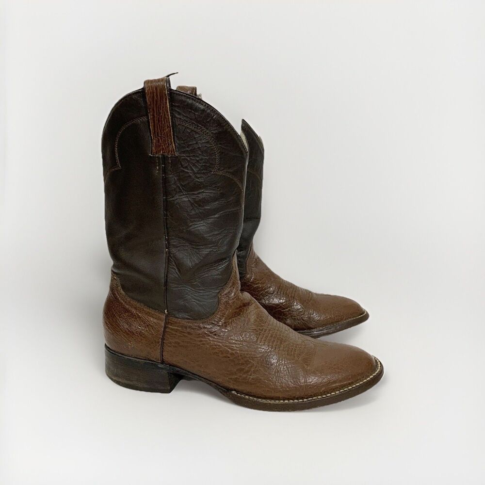 Vintage Men’s Brown Cowtown Bullhide Cowboy Boots Size 11.5 M